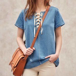 Sezane Denim Gigi Blouse Size 38 (US 6) NWT
